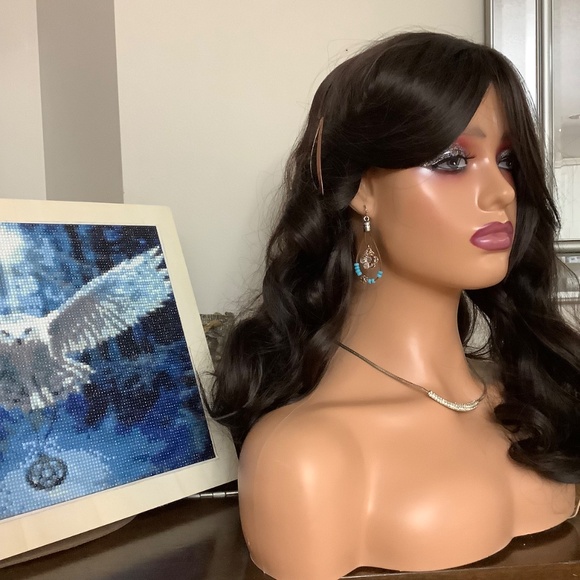 NWT silvertone /Aqua Earrings - Picture 7 of 7